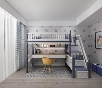 地中海男孩儿童房3D模型下载